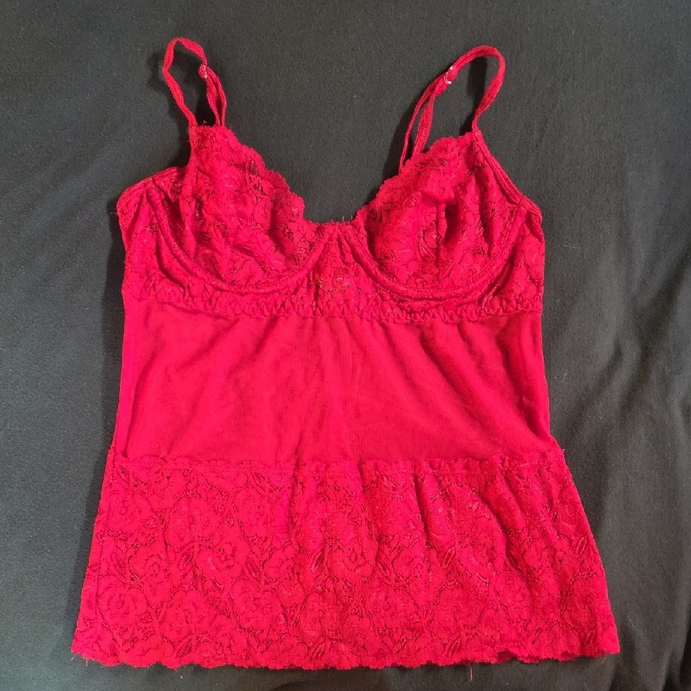Red Lace Camisole Top